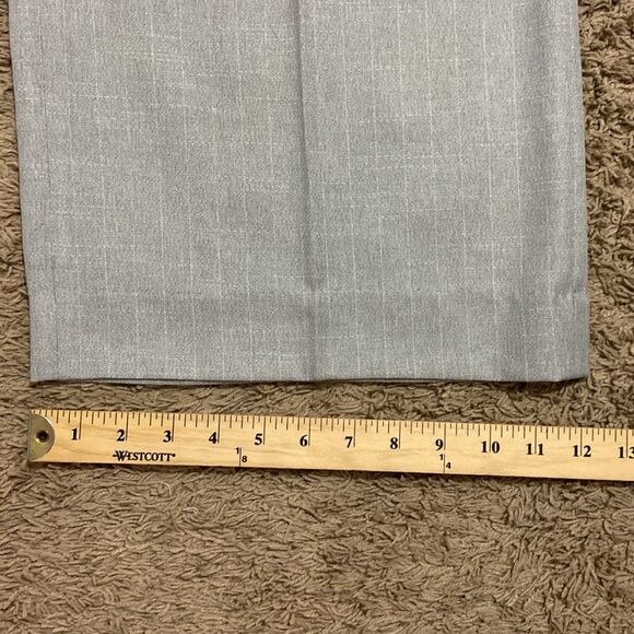 Long Tall Sally Grey Check Flat Front Wide Leg Pants size 16 Tall Career Work - Picture 11 of 12